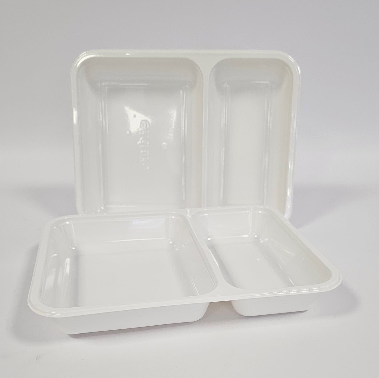 22177-2W Enduro CPET White Tray 750ml 2x Compartment 227x177x32mm | 300/box