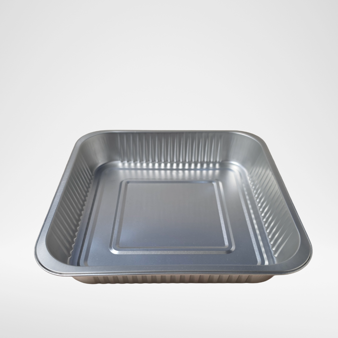 Smoothwall Aluminium Foil Tray | 228x228x36mm | 1,500ml | 300/Box - 6223-36