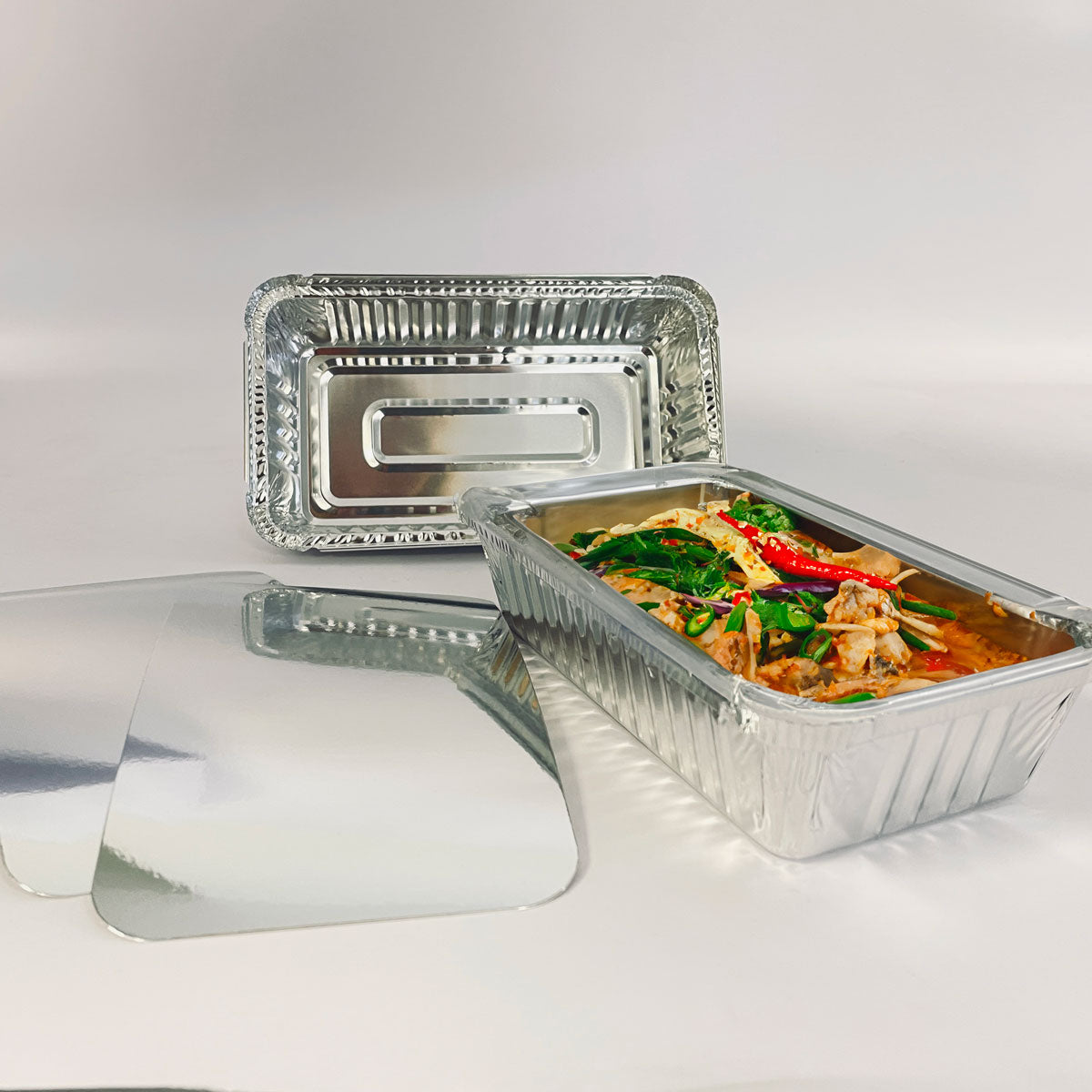 550FCW Foil Tray Crinklewall Large 184x106x38mm | 500box