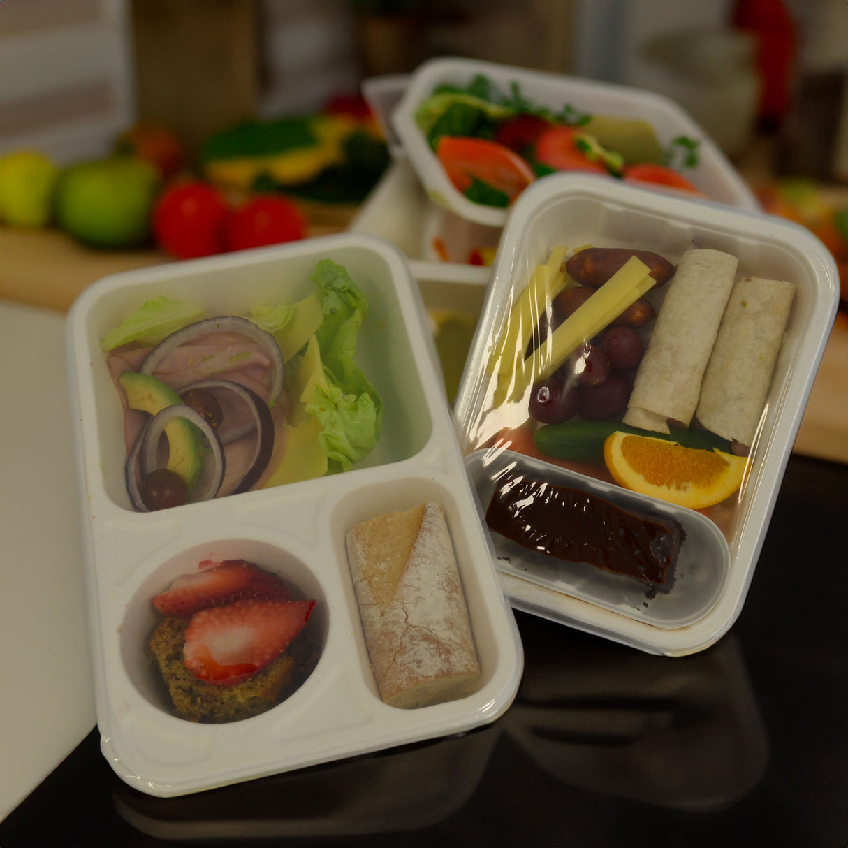 SL3C Home Compostable Trays 850ml 3-Compartment 270x170x52mm | 400/box