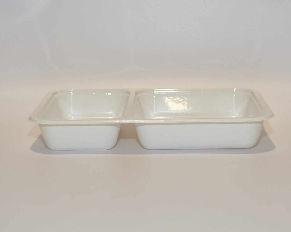 22177-2W Enduro CPET White Tray 750ml 2x Compartment 227x177x32mm | 300/box