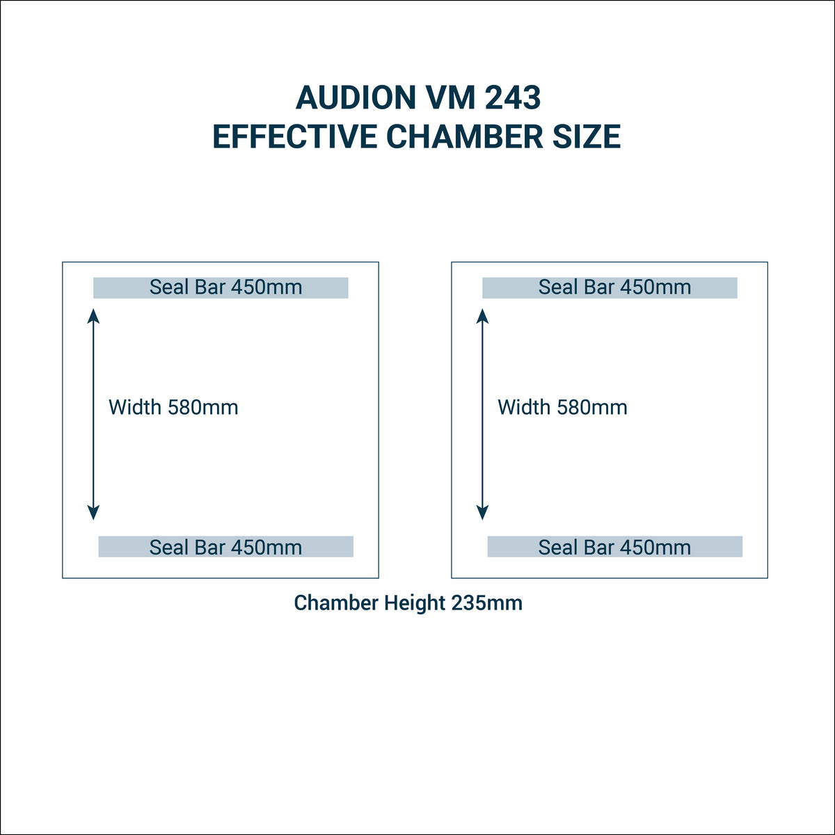 Audion Vacuum Packer Double Chamber | 63m³/hr Busch Pump - VM 243