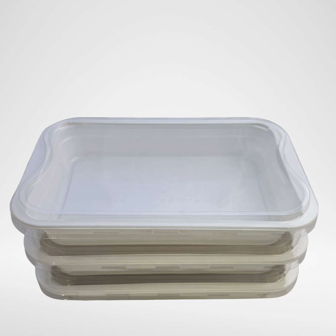 2919-50L-PET | Clear Snap-On Lid 294x193 Smoothwall and CPET Tray | 250/Box