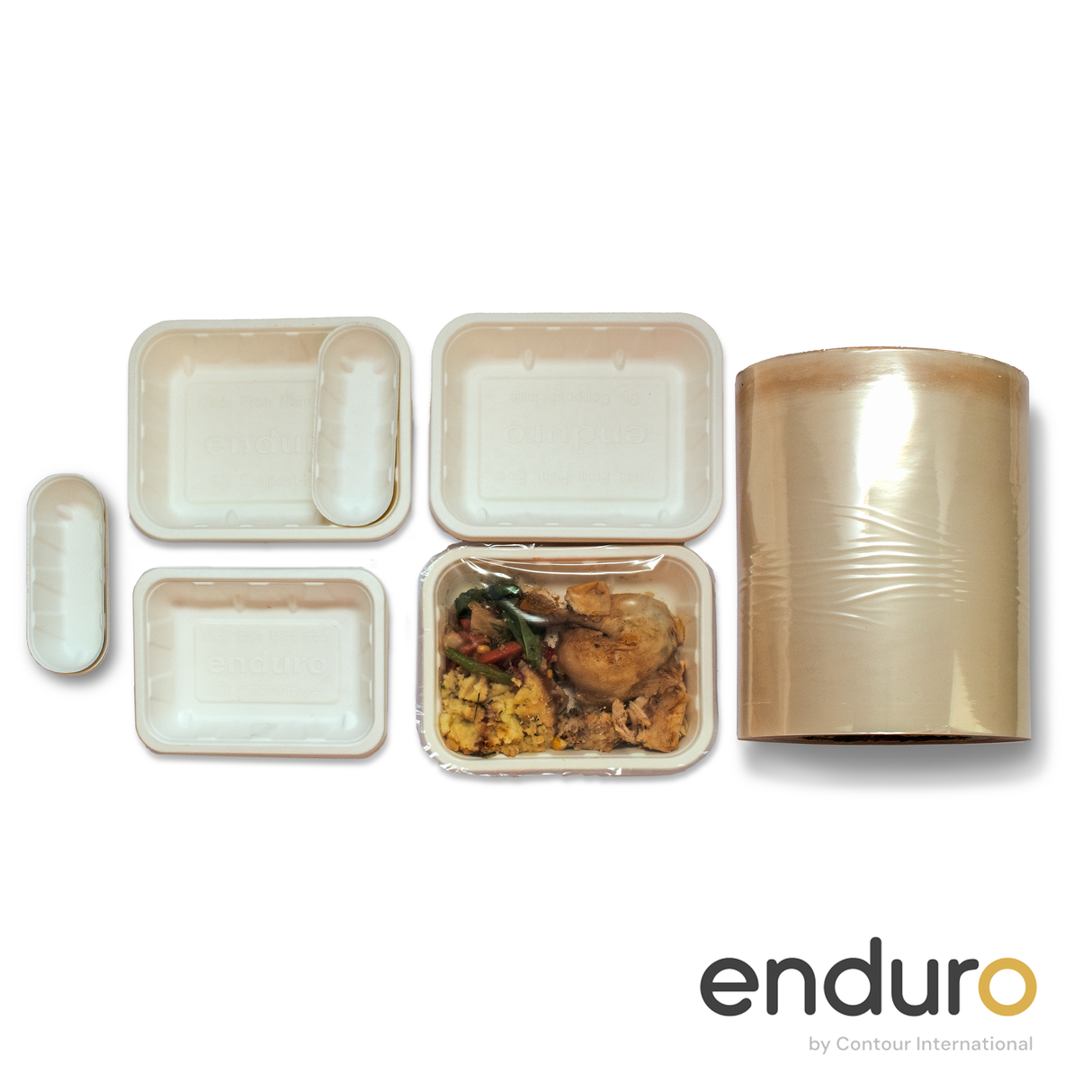 Fibre Tray inserts - disposable, biodegradable, compostable 135x55x31mm - 4000pcs