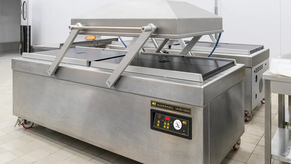 Audion Floor-Standing Vacuum Packing Machine Double Chamber 300m³/h 2x840mm Seal Bar 883S