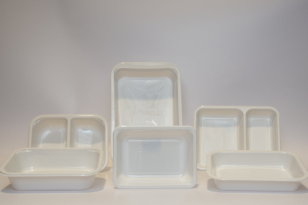 14-2FW Enduro FreezerFresh CPET Tray White 700ml 200x155x45mm 2-Compartments 700pcs